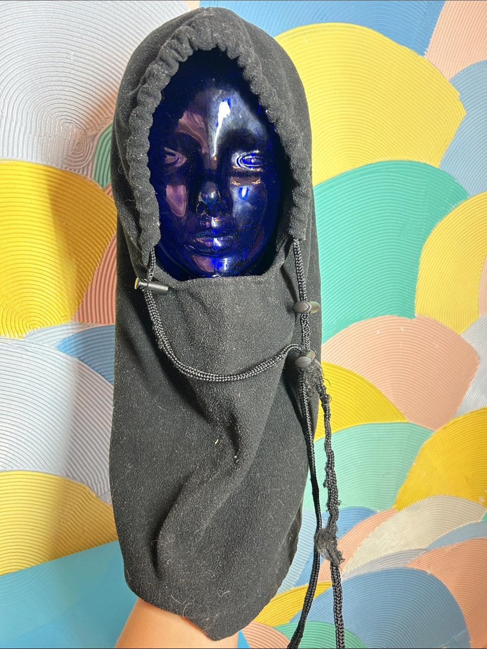 Crown Black Fleece Hooded Neck Gaiter